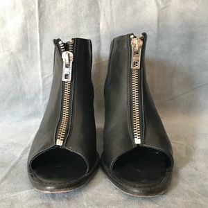 Diesel Black Zipper Open-Toe Booties